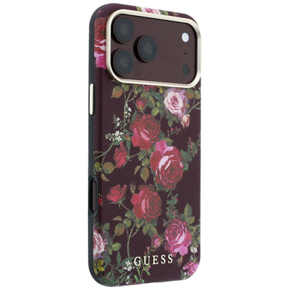 MagSafe maska za Apple iPhone 18 Pro Max / 17 Pro Max, Guess, Blossom Roses Print, bordo