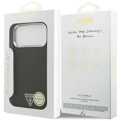 MagSafe maska za Apple iPhone 18 Pro Max / 17 Pro Max, Guess, Glitter Triangle Logo, Crna