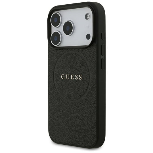 MagSafe futrola za Apple iPhone 18 Pro Max / 17 Pro Max, Guess, Grained Gold Ring, Crna