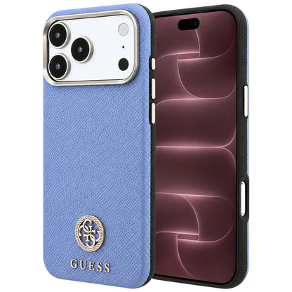 MagSafe maska za Apple iPhone 18 Pro Max / 17 Pro Max, Guess, Grained Round Strass Logo, Plava