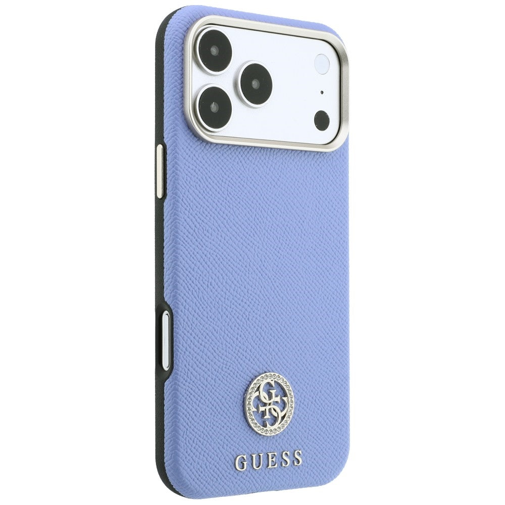 MagSafe maska za Apple iPhone 18 Pro Max / 17 Pro Max, Guess, Grained Round Strass Logo, Plava