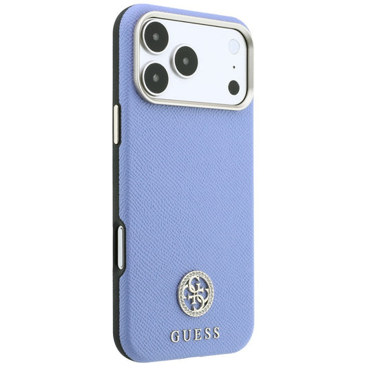 MagSafe maska za Apple iPhone 18 Pro Max / 17 Pro Max, Guess, Grained Round Strass Logo, Plava