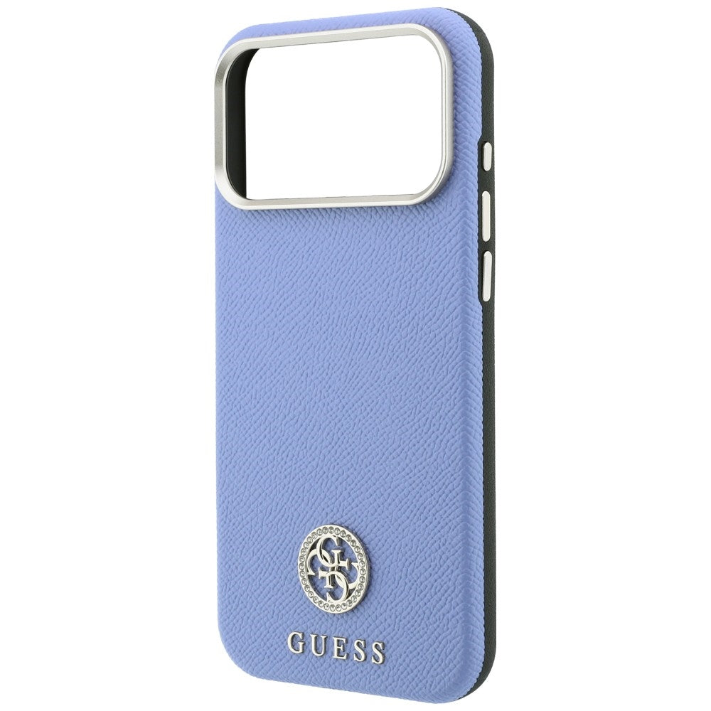 MagSafe maska za Apple iPhone 18 Pro Max / 17 Pro Max, Guess, Grained Round Strass Logo, Plava