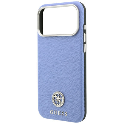 MagSafe maska za Apple iPhone 18 Pro Max / 17 Pro Max, Guess, Grained Round Strass Logo, Plava