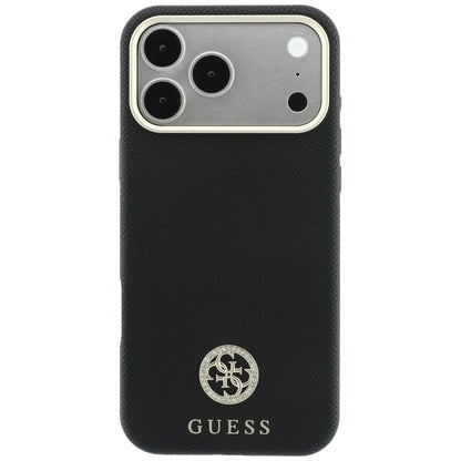 MagSafe maska za Apple iPhone 18 Pro Max / 17 Pro Max, Guess, Grained Round Strass Logo, Crna