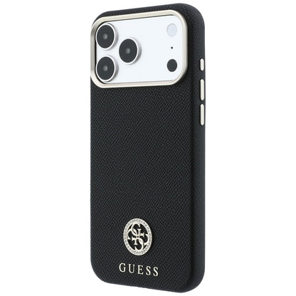 MagSafe maska za Apple iPhone 18 Pro Max / 17 Pro Max, Guess, Grained Round Strass Logo, Crna