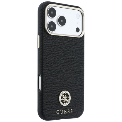 MagSafe maska za Apple iPhone 18 Pro Max / 17 Pro Max, Guess, Grained Round Strass Logo, Crna