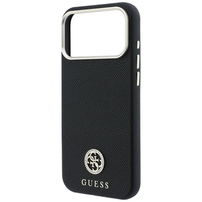 MagSafe maska za Apple iPhone 18 Pro Max / 17 Pro Max, Guess, Grained Round Strass Logo, Crna
