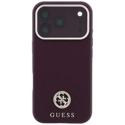 MagSafe futrola za Apple iPhone 18 Pro Max / 17 Pro Max, Guess, Grained Round Strass Logo, Bordo