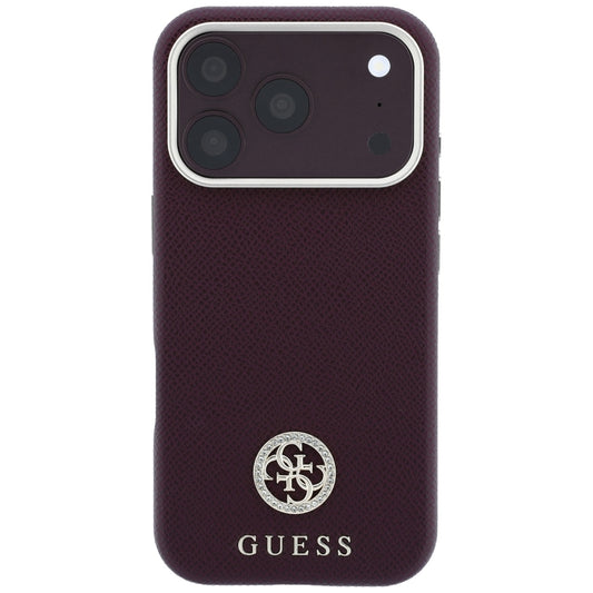 MagSafe futrola za Apple iPhone 18 Pro Max / 17 Pro Max, Guess, Grained Round Strass Logo, Bordo
