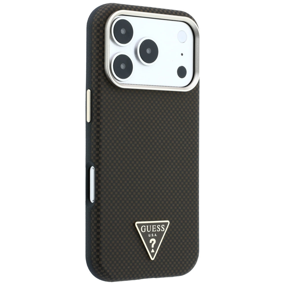 MagSafe futrola za Apple iPhone 18 Pro Max / 17 Pro Max, Guess, Kevlar Triangle Logo, Smeđa
