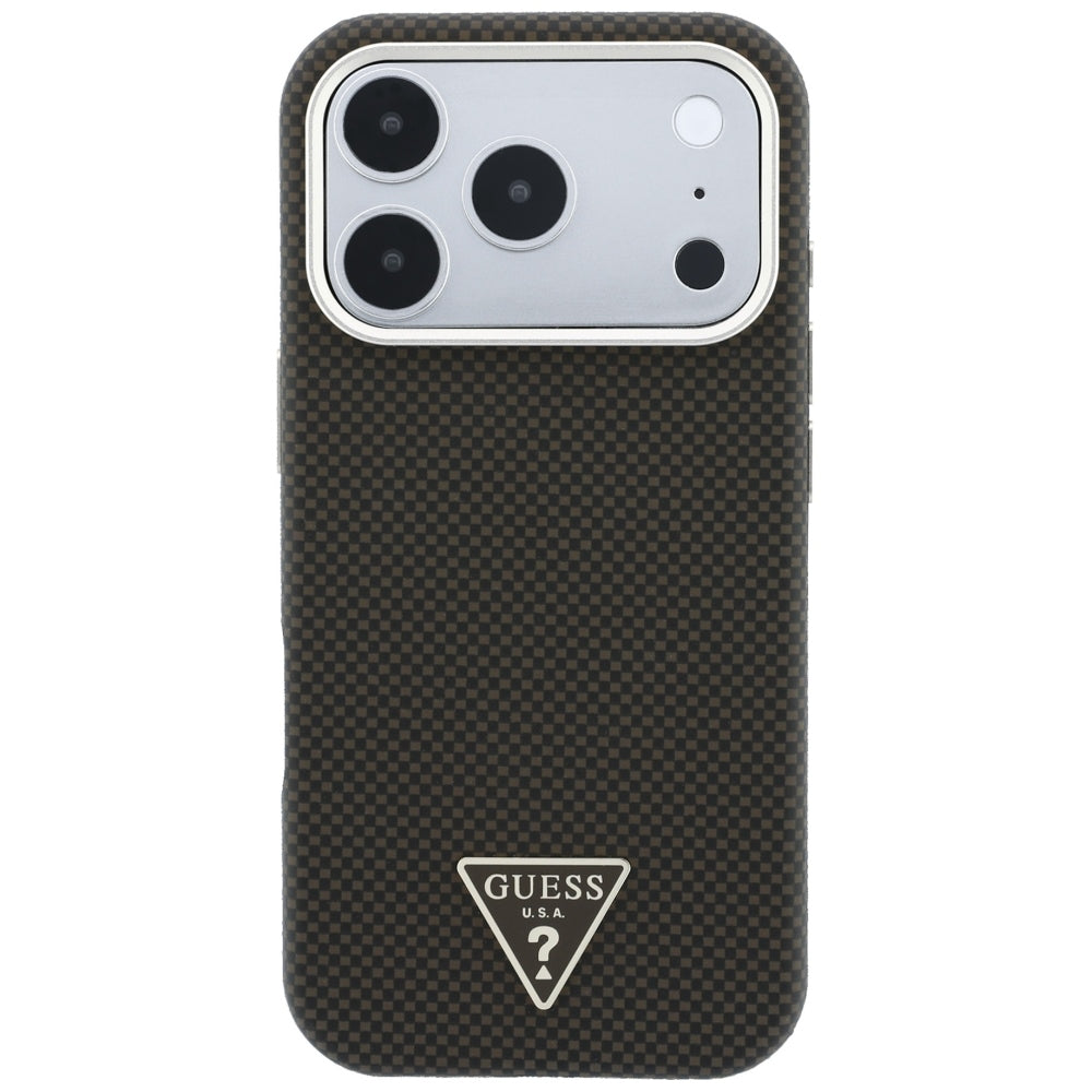 MagSafe futrola za Apple iPhone 18 Pro Max / 17 Pro Max, Guess, Kevlar Triangle Logo, Smeđa
