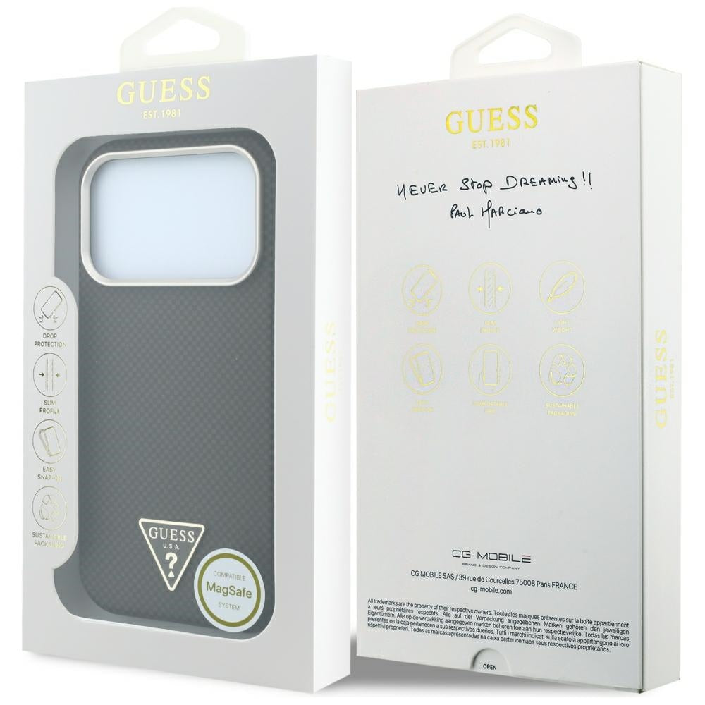 MagSafe futrola za Apple iPhone 18 Pro Max / 17 Pro Max, Guess, Kevlar Triangle Logo, Smeđa