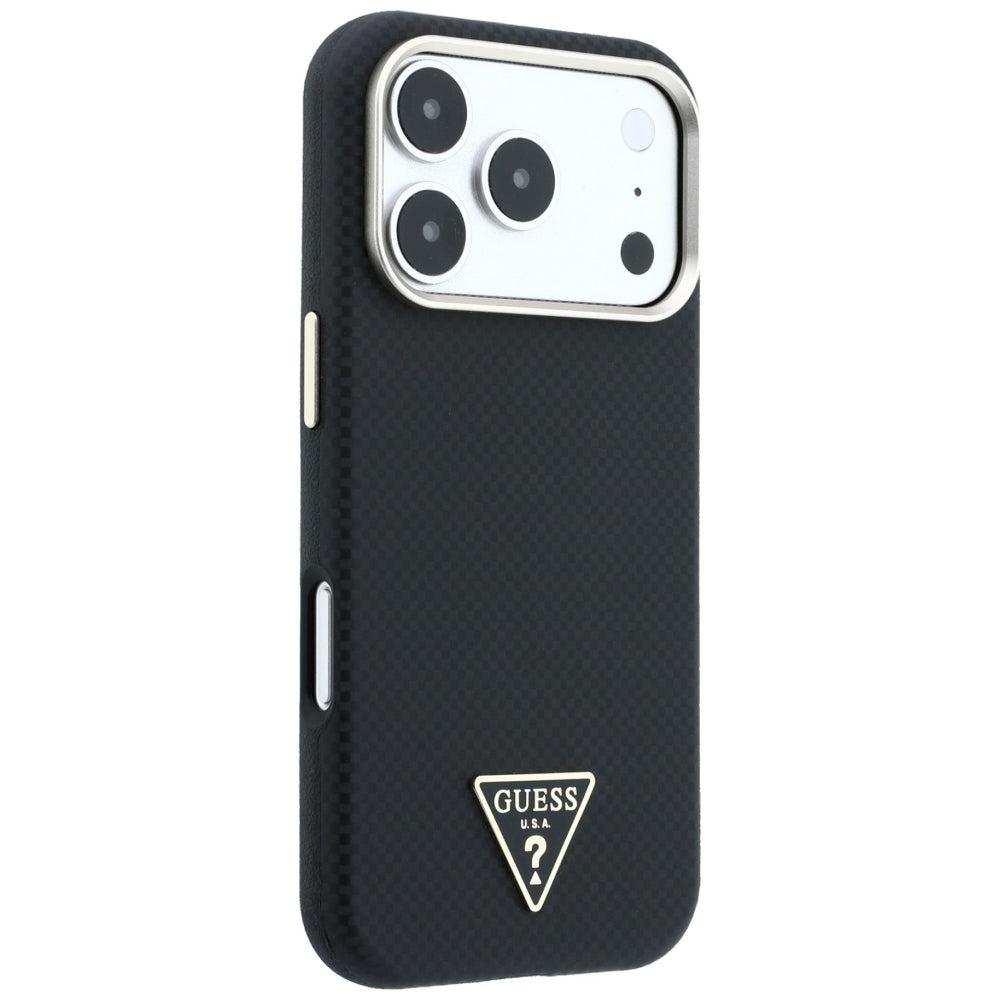 MagSafe futrola za Apple iPhone 18 Pro Max / 17 Pro Max, Guess, Kevlar Triangle Logo, Crna