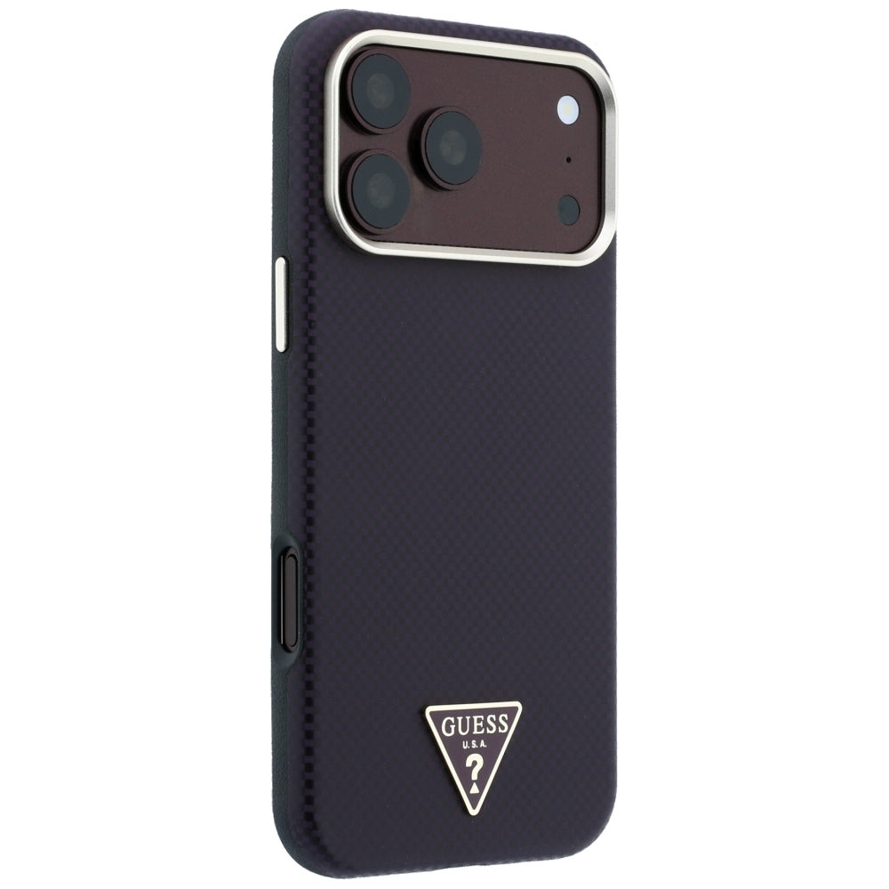 MagSafe maskica za Apple iPhone 18 Pro Max / 17 Pro Max, Guess, Kevlar Triangle Logo, Bordo