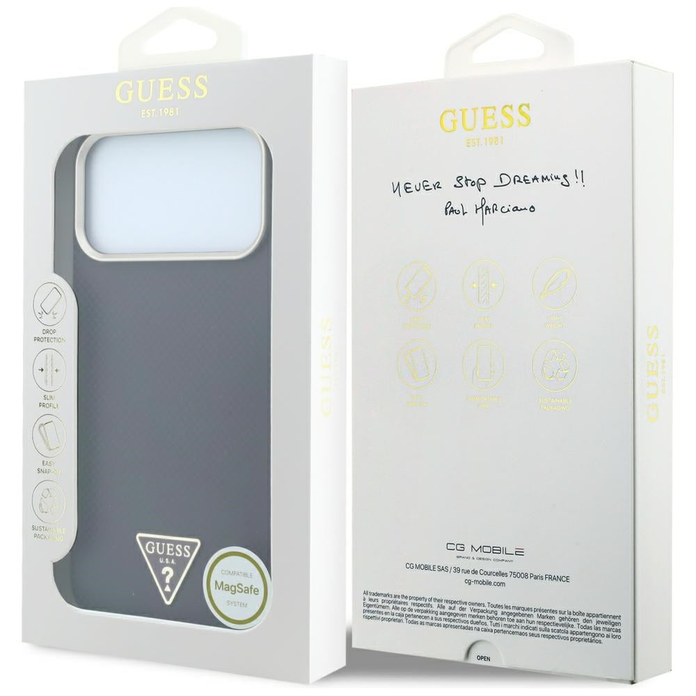 MagSafe maskica za Apple iPhone 18 Pro Max / 17 Pro Max, Guess, Kevlar Triangle Logo, Bordo