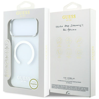 MagSafe futrola za Apple iPhone 18 Pro Max / 17 Pro Max, Guess, Metal Outline, Srebrna