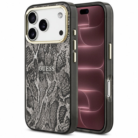 MagSafe maska za Apple iPhone 18 Pro Max / 17 Pro Max, Guess, Python Pattern, crna