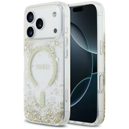 MagSafe futrola za Apple iPhone 18 Pro Max / 17 Pro Max, Guess, Resin Bottom Glitter, Zlatna