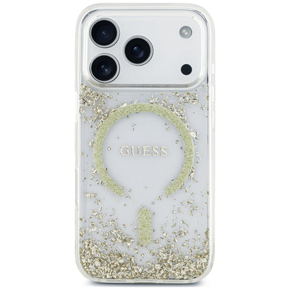 MagSafe futrola za Apple iPhone 18 Pro Max / 17 Pro Max, Guess, Resin Bottom Glitter, Zlatna