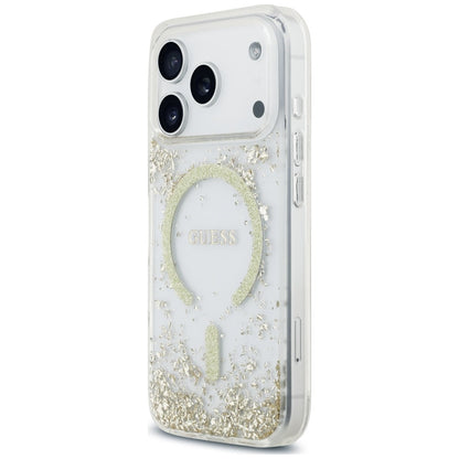 MagSafe futrola za Apple iPhone 18 Pro Max / 17 Pro Max, Guess, Resin Bottom Glitter, Zlatna