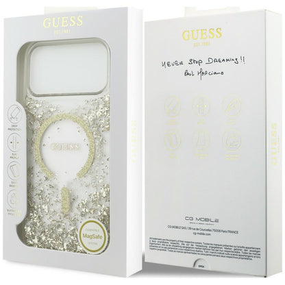 MagSafe futrola za Apple iPhone 18 Pro Max / 17 Pro Max, Guess, Resin Bottom Glitter, Zlatna