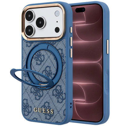 MagSafe maska za Apple iPhone 18 Pro Max / 17 Pro Max, Guess, Ring Stand 360 4G Classic Logo, Plava