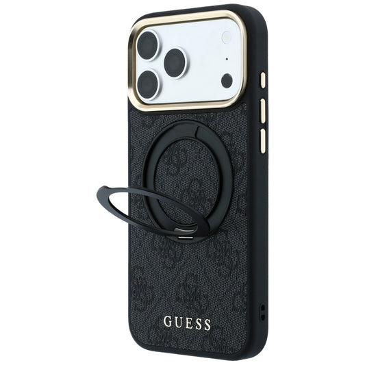 MagSafe futrola za Apple iPhone 18 Pro Max / 17 Pro Max, Guess, Ring Stand Classic Logo, Crna