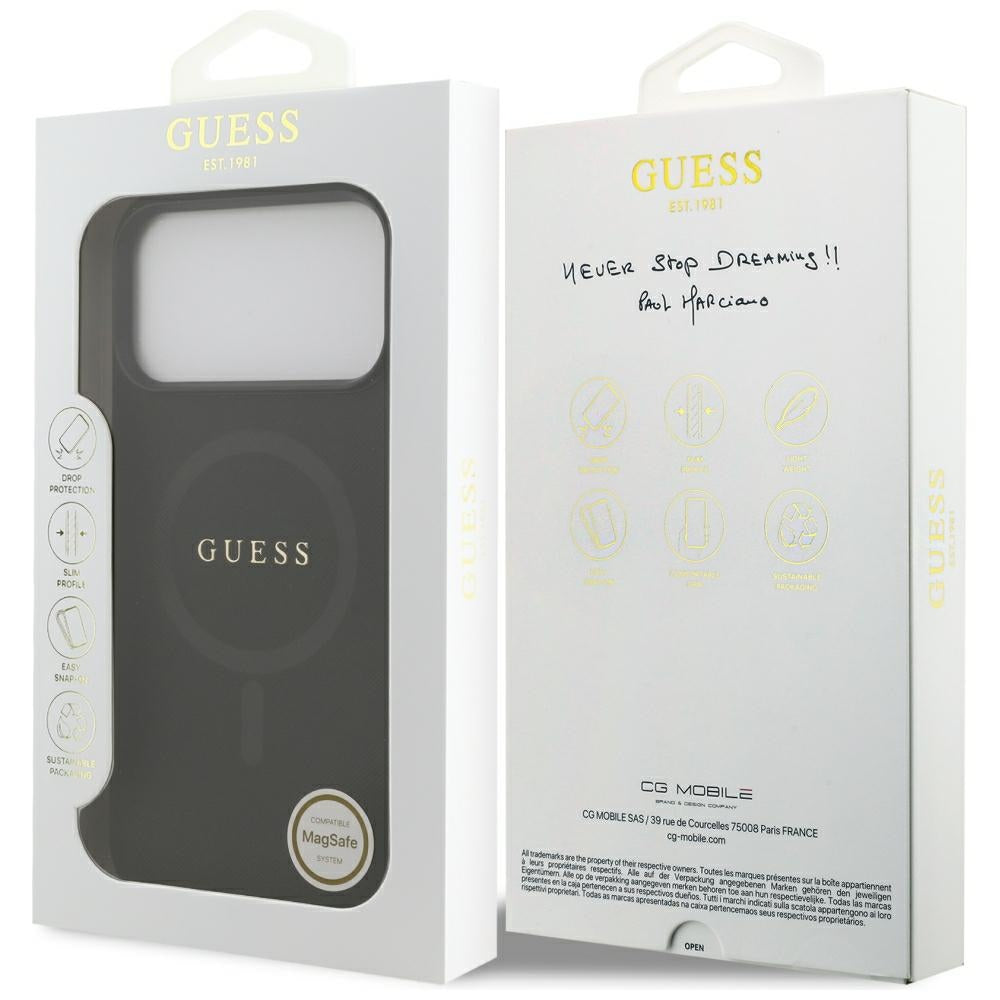 MagSafe futrola za Apple iPhone 18 Pro Max / 17 Pro Max, Guess, Saffiano, Crna