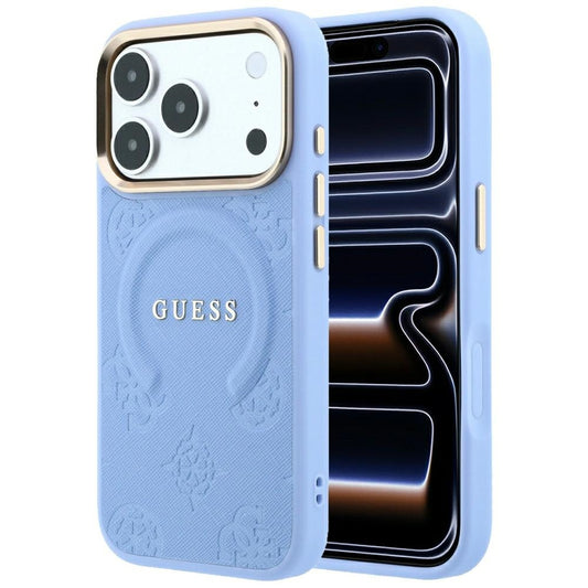 MagSafe futrola za Apple iPhone 18 Pro Max / 17 Pro Max, Guess, Saffiano Peony Ring, Plava