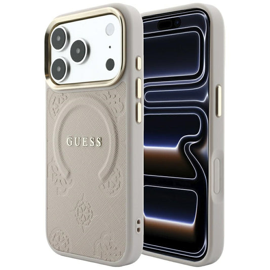 MagSafe futrola za Apple iPhone 18 Pro Max / 17 Pro Max, Guess, Saffiano Peony Ring, Roza