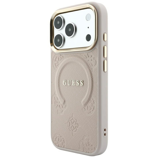 MagSafe futrola za Apple iPhone 18 Pro Max / 17 Pro Max, Guess, Saffiano Peony Ring, Roza
