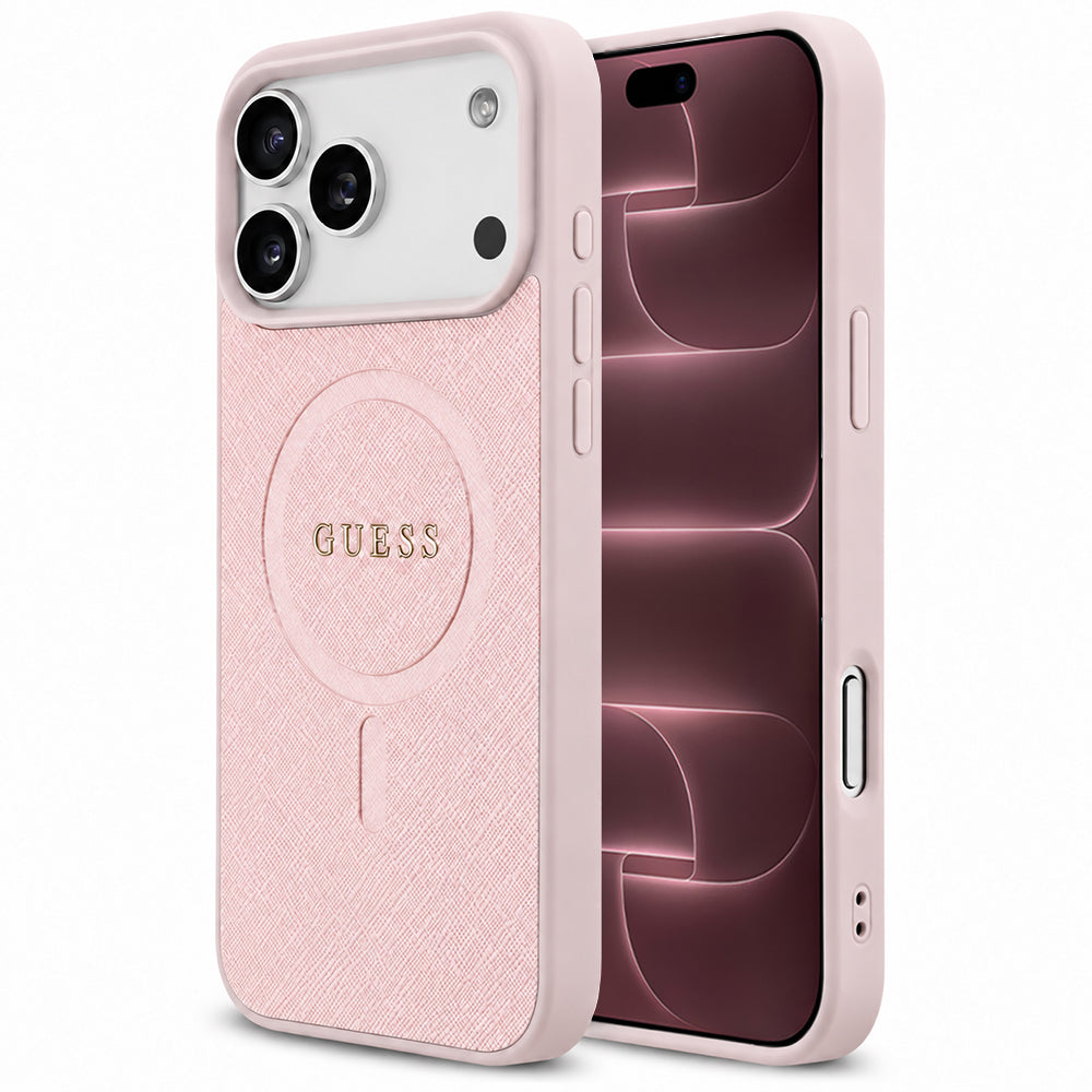 MagSafe futrola za Apple iPhone 18 Pro Max / 17 Pro Max, Guess, Saffiano, Roza