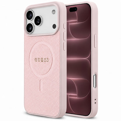 MagSafe futrola za Apple iPhone 18 Pro Max / 17 Pro Max, Guess, Saffiano, Roza
