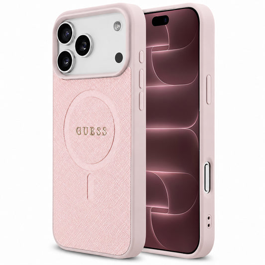 MagSafe futrola za Apple iPhone 18 Pro Max / 17 Pro Max, Guess, Saffiano, Roza