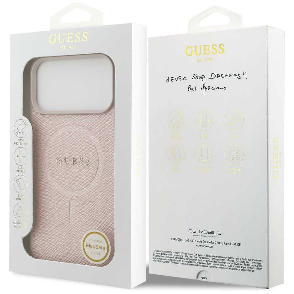 MagSafe futrola za Apple iPhone 18 Pro Max / 17 Pro Max, Guess, Saffiano, Roza