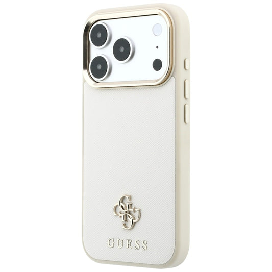 MagSafe futrola za Apple iPhone 18 Pro Max / 17 Pro Max, Guess, Saffiano Small 4G Classic, Bež