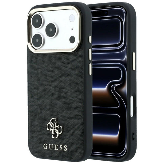 MagSafe maska za Apple iPhone 18 Pro Max / 17 Pro Max, Guess, Saffiano Small 4G Classic, Crna