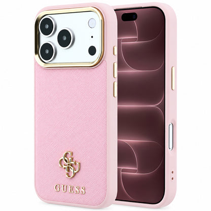 MagSafe maska za Apple iPhone 18 Pro Max / 17 Pro Max, Guess, Saffiano Small 4G Classic, Roza