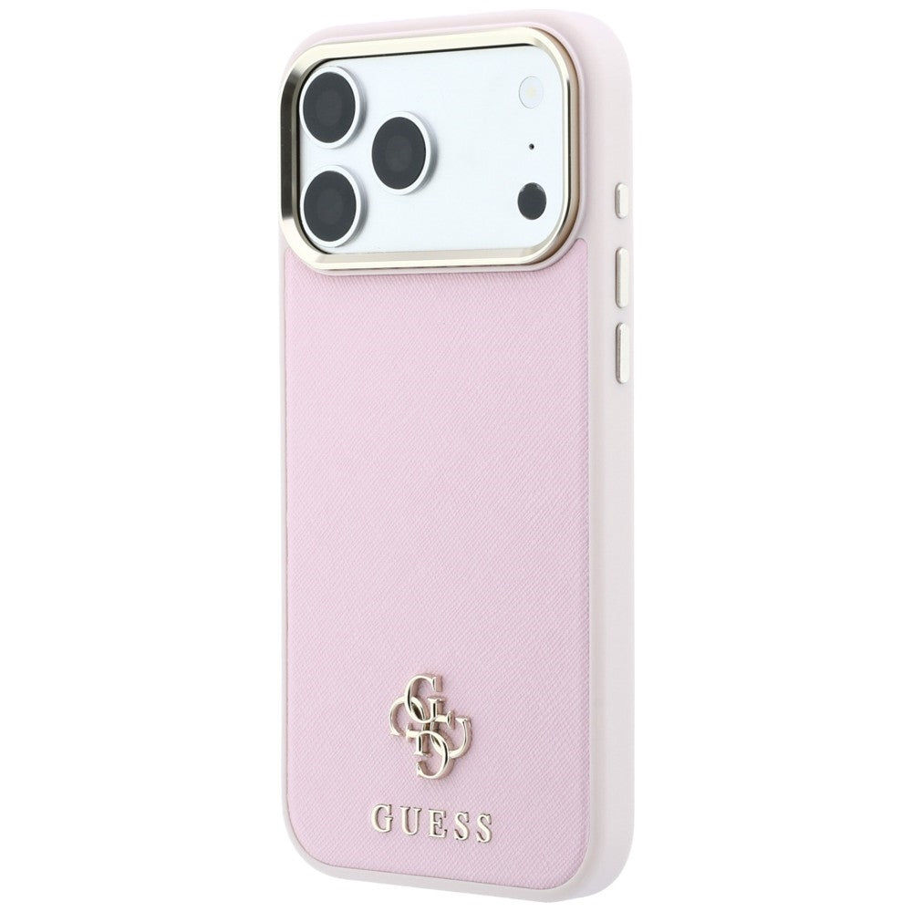 MagSafe maska za Apple iPhone 18 Pro Max / 17 Pro Max, Guess, Saffiano Small 4G Classic, Roza