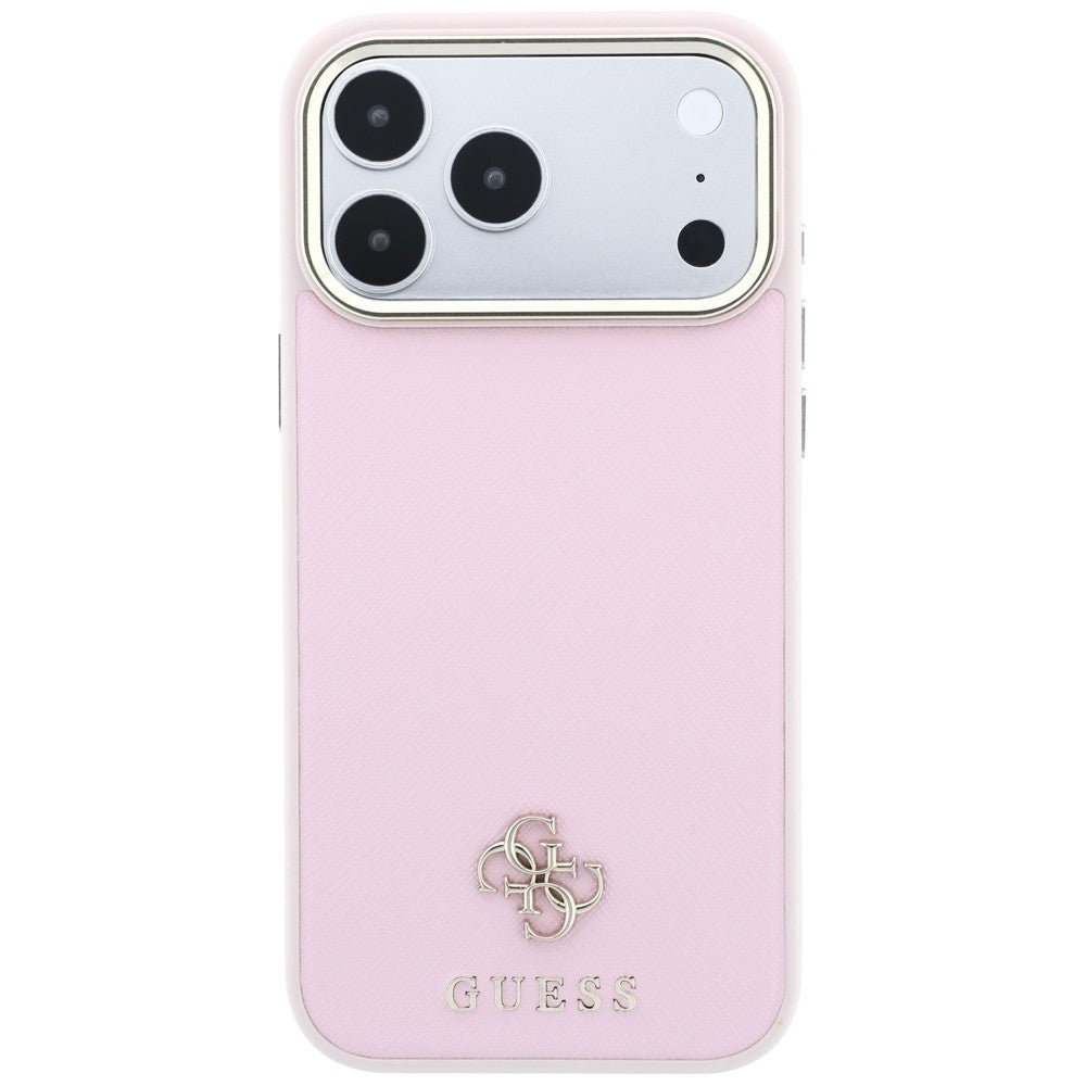 MagSafe maska za Apple iPhone 18 Pro Max / 17 Pro Max, Guess, Saffiano Small 4G Classic, Roza