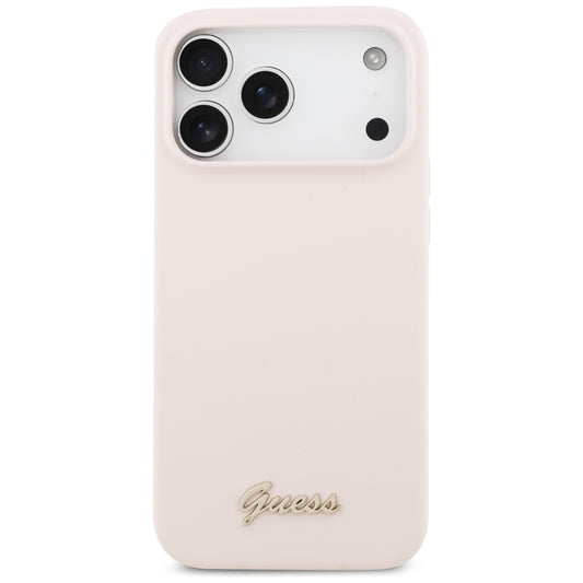 MagSafe maska za Apple iPhone 18 Pro Max / 17 Pro Max, Guess, Script Metal Logo, Roza