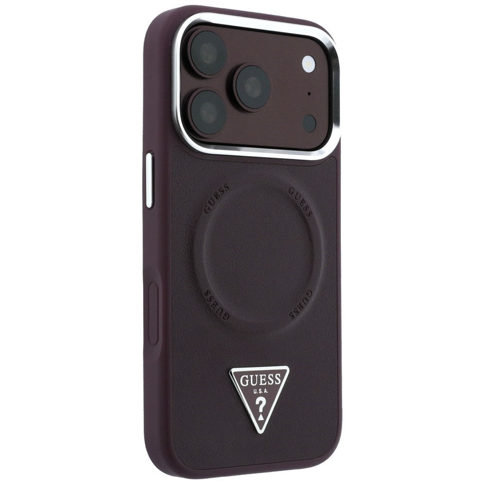 MagSafe maska za Apple iPhone 18 Pro Max / 17 Pro Max, Guess, Triangle Logo, bordo