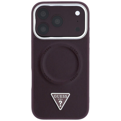 MagSafe maska za Apple iPhone 18 Pro Max / 17 Pro Max, Guess, Triangle Logo, bordo