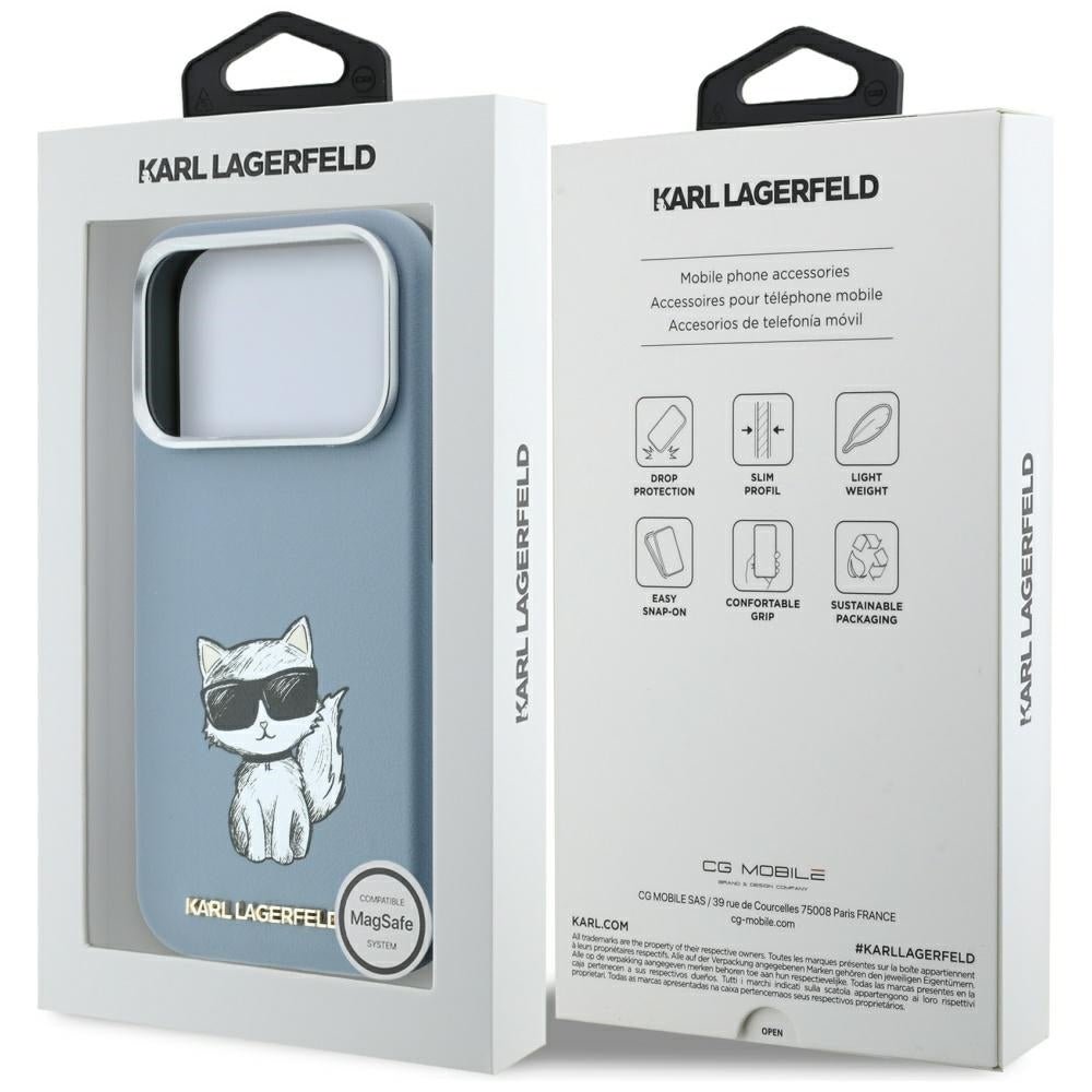 MagSafe maska za Apple iPhone 18 Pro Max / 17 Pro Max, Karl Lagerfeld, Choupette Sketch, Plava