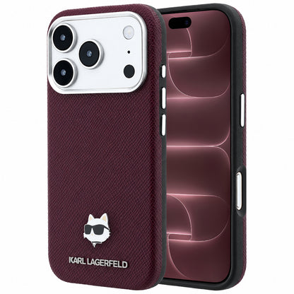 MagSafe maska za Apple iPhone 18 Pro Max / 17 Pro Max, Karl Lagerfeld, Grained Choupette Head, Bordo