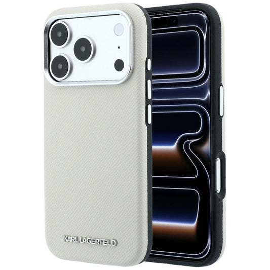 MagSafe maska za Apple iPhone 18 Pro Max / 17 Pro Max, Karl Lagerfeld, Grained Elongated Logo, Bež