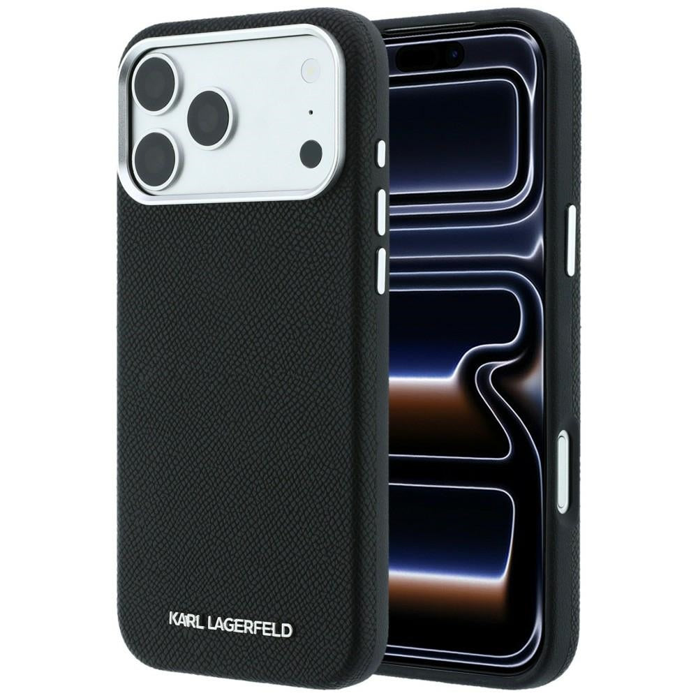 MagSafe maska za Apple iPhone 18 Pro Max / 17 Pro Max, Karl Lagerfeld, Grained Elongated Logo, Crna