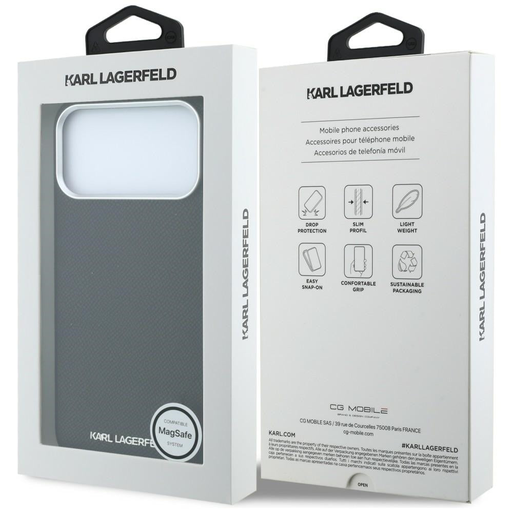 MagSafe maska za Apple iPhone 18 Pro Max / 17 Pro Max, Karl Lagerfeld, Grained Elongated Logo, Crna