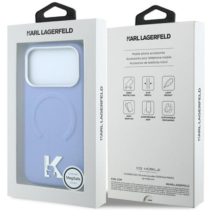 MagSafe maska za Apple iPhone 18 Pro Max / 17 Pro Max, Karl Lagerfeld, Grained Embossed Ring, Plava